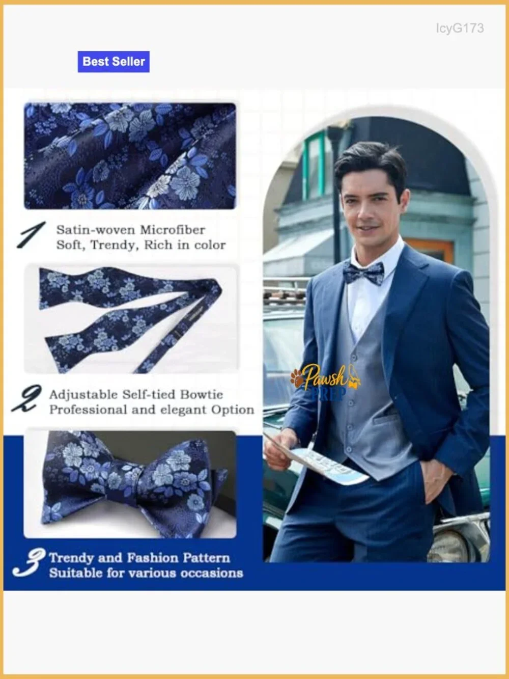 Self-Tie Bow Tie Set with Pocket Square, Silk Blend, Formal Occasions